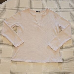Pink Long Sleeve Waffleknit Top